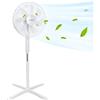 Aigostar Erika - Ventilatore a piantana, 7 pale, diametro di 41 cm, 50W, ventilatore silenzioso con oscillazione di 75°, 3 velocità, altezza regolabile da 108-123 cm, bianco