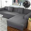 Generico Copridivano Elasticizzato con Penisola Sinistra o Destra, Copri Divano Angolare a L 1/2/3/4/5 Posti, Telo per Divano AntiGraffio Gatto, Chaise Longue UniversaleLight Gray,190-230