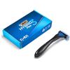 BIC RAZORS BIC Hybrid 3 Flex Rasoio da Uomo Ricaricabile, 1 Manico in Plastica Riciclata al 90% + 10 Ricariche 3 Lame con Banda Emolliente, Confezione da 1+10 Unità