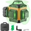 VEVOR Livella Laser Raggio max. 30m Livella Laser 360° x 3 Linee Trasversali Verdi Modalità Manuale Autolivellamento Lunghezza d'Onda Laser 520nm ± 10nm Precisione tra 0,28cm - 10m, Livella Laser