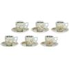 THUN - Set 6 Tazzine caffè - Linea Elegance - Porcellana - 110 ml - Ø 6,5 cm - 5,5 cm h - piattino Ø 11,5 cm