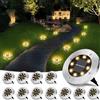 PhilzOps 12 Pezzi Luci Solari da Giardino, 8 LED Luce Sepolta Faretti Led Solari da Esterno Impermeabile Lampade Solare da Terra per Prato Vialetto Scala Strade Paesaggio Cortile, Bianco Caldo