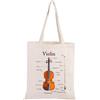 Generic Musicista Regalo Violino Strumento Anatomia Tote Bag Violino Amante Regalo Violino Giocatore Regalo Musica Insegnante Regalo Violinista Regalo, Borsa a tracolla anatomica per strumenti di violino