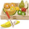 Melissa & Doug Set Frutta da Tagliare In Legno - Giocattoli di Ruolo, Cibo da Gioco, Gioco Montessori, Regalo per Bambini e Bambine, 3+ Anni