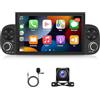 Bakermiche Android 13 Autoradio per Fiat Panda 2013-2020 2G+32G Autoradio con CarPlay e Android Auto 7 Pollici Schermo Tattile 2 Din GPS NAVI SAT BT FM/RDS Radio con Retrocamera WIFI SWC Mic Mirror Link