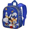 Sonic The Hedgehog - SEGA Zaino 3D Piccolo, 26 x 31 cm, Capacità 8.5 L, Blu Tails