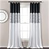 Lush Decor Maria - Tenda per finestra (pannello singolo), 213,4 x 106,7 cm, colore: bianco e nero