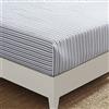 Nautica - Lenzuolo con angoli doppi, biancheria da letto in percalle di cotone, croccante e fresco, arredamento casual per la casa (Coleridge Stripe Charcoal, Twin)