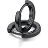 FaithHeart Argento 925 8MM Orecchini Donna Nero Regalo Ragazze Orecchini a Cerchio Delicato Orecchini Cerchio Piccoli Antiallergico di Alta qualità