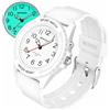 Forrader Orologio sportivo da donna, analogico, unisex, al quarzo, impermeabile, con luce notturna, per abbinamenti casual alla moda o attività sportive, bianco