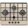 Glem Gas GT645SA Piano Cottura a Gas da incasso 60 cm 4 Fuochi Sabbia