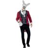 Smiffys Costume deluxe coniglio bianco, Rosso, con giacca, camicia stampata, maschera in EVA e orologio da tasca Halloween