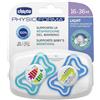 Chicco Succhietto Light Azzurro Silicone 16-36 Mesi 2 Pezzi