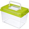 Ferplast Acquario in plastica per pesci GEO MEDIUM Vasca 2,5 L Contenitore per piccoli animali acquario terrario insetti tartarughe, Maniglia per facile trasporto, 23,2 x 15,3 x h 16,6 cm Verde