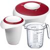 Westmark Set per Cucinare, 3 Pezzi, 1 Scodella da 2,5 L, 1 Ciotola da 1 L, 1 Misurino da 1 L, Plastica, Bianco/Rosso/Trasparente, 315322E7