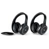 Meliconi HP Easy Digital Bundle, 2 cuffie TV stereo wireless, 100% digitali, con ingresso audio analogico/digitale e base trasmettitore dimensionale nero, Wireless Duo