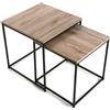 VERSA Cambridge Tavolino Ausiliario per Soggiorno, Tavolino Moderno, Set di 2, Misure (A x L x l) 50 x 50 x 50 cm, Legno e Metallo, Colore Marrone