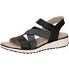CAPRICE Sandali bassi da donna con chiusura a strappo elastici, Nero (Black Nappa), 38 EU