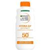 GARNIER Ambre Solaire Hydra 24H Protect Spf50+ - Latte Protettivo Viso E Corpo 200 Ml