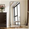 Koonmi Specchio da terra con angoli arrotondati, 53 x 163 cm, specchio intero con supporto, grande specchio da terra a pavimento, specchio intero da appendere a parete per camera da letto, soggiorno