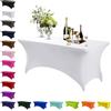 Mienocol Tovaglia in spandex bianco, 1,8 m, elasticizzata, rettangolare, lavabile, universale, per patio, cucina, eventi, matrimoni, cocktail bar, mostre, banchetti, feste