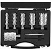 VEVOR Set di Punte per Svasatore Carotaggio 6 Pezzi Taglierina Anulare Accessori Weldon Diametro 25-50,8 mm Profondità di Foratura 50,8 mm in HSS, Set 6 Punte per Trapano in Acciaio ad Alta Velocità