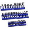 VEVOR Set di Organizzatore per Prese Magnetiche, 3 Supporti Magnetici per Prese, Vassoi per Prese Metriche 1/4 3/8 1/2 Pollici Contengono Fino 75 Prese Standard e Profonde, Blu, Prese Non Incluse
