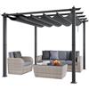 VEVOR Pergolato Retrattile per Esterni 2,97 x 2,97 x 2,3 m con Tettoia, Pergolato in Alluminio con Tettoia Retrattile, Pergolato Moderno Tettoia Parasole per Patii, Giardini, Ponti, Cortili (Grigio)