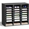 VEVOR Organizzatore per Letteratura 737 x 305 x 620 mm Vassoio Raccoglitore per Lettere Portadocumenti in Truciolare e MDF, 24 Scomparti e Ripiani Regolabili, Portaoggetti per Ufficio Aula, Grigio