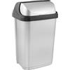 keeeper Pattumiera con Coperchio a Scorrimento, 25 L, Rasmus, Argentato