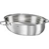 RÖSLE ELEGANCE brasiera ovale, coperchio multifunzionale con rivestimento antiaderente ProPlex, acciaio inox 18/10, color argento/nero, senza PFOA, adatta al forno e ai piani cottura a induzione