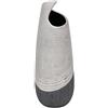 Dekohelden24 Elegante vaso decorativo moderno in ceramica, a forma di onda, 32 cm, colore: grigio argento