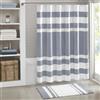 Madison Park Spa - Tenda da doccia in tessuto goffrato a righe per bagno, con gestione dell'umidità Scotchgard 3M, qualità spa, moderna, standard, 182,9 x 182,9 cm, blu indaco