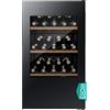 Hisense RW12D4NWG0-Cantina 30 Bottiglie, Monotemperatura, Vetri Anti UV, Ripiani, Display Touch, Illuminazione LED Cantine Vino, Legno, Nero, Regular