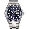 Orient Sports Mako 2 & Ray 2 - Orologio Da Uomo Automatico a Carica Manuale Impermeabile Bracciale e Cassa In Acciaio Metallizzato Quadrante Blu - TAA02005D9 AA02005D