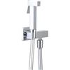 Parama Set idroscopino squadrato in ottone cromato con rubinetto di arresto e flessibile 90 cm