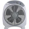 Melchioni Family | Ventilatore da Tavolo Box Fan, con 3 Velocità, Ventola a 5 Pale, Diametro 30 cm, Timer 60 Minuti, Funzione di Oscillazione, Colore Grigio