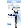 Gillette Skinguard Sensitive Rasoio Barba Manuale per Uomini con Irritazioni della Pelle, 1 Rasoio Skinguard Sensitive, 2 Lamette Gillette da Barba di Ricambio