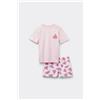 Tezenis Pigiama Corto Mezza Manica Cotone Angurie Bimba Bambina Rosa