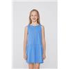 Tezenis Vestito Spalla Larga In Cotone Con Balza Bimba Bambina Azzurro