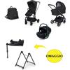 Foppapedretti Trio Foppapedretti TicToc con Borsa + OMAGGIO Base Rek i-Size, Stand Elevo e Adattatori Ebony