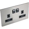 ABB Millenium -13A Socket (2 Gang; Doppia) - AM239147-ST 2G BS DP PRESA INTERRUTTURATA 13A - Acciaio inossidabile
