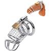 CoundCo Gabbia per Pene - Peniskäfig in Metallo per Uomini, Cock Cage SM Fetish con Anello Regolabile e Lucchetto, Cintura di Castità per Bondage e Astinenza