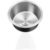NAKUL Lavello Cucina d'argento1 Vasca,Lavandino Cucina Piccolo,Tylaoxiao Lavabo Cucina In Acciaio Inox,Lavabo Tondo con Set Di Drenaggio,Installazione Appoggio o Sottopiano (Ø 36cm)