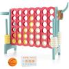 RELAX4LIFE Forza 4 Gioco Gigante per Bambini e Adulti, per Esterno e Interno, (84x33x74cm, con Canestro, Palla, 5 Anelli, Adesivi-A)