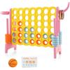 RELAX4LIFE Forza 4 Gioco Gigante per Bambini e Adulti, per Esterno e Interno, (84x33x74cm, con Canestro, Palla, 5 Anelli, Adesivi-B)