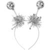 W WIDMANN MILANO Party Fashion, Cerchietto festivo, palline da discoteca mobili, stelle argentate, leggero e confortevole, versatile per feste di carnevale e a tema, accessorio ideale