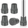 Chingcoo 4 Pezzi Puntali in Gomma Antiscivolo19mm, Punta di Ricambio Antiscivolo, Mobility Gommini per Stampelle, per Stampelle, Deambulatori, Sedie da Doccia e Bastoni da Passeggio