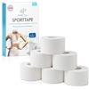 Health Press® Sport Tape - 6 Rotoli (3,8 cm x 10 m) | Nastro Sportivo Professionale Strappabile - Tape Bianco per Articolazioni, Muscoli e Legamenti | Tape Atletico Medico per Tutti gli Sport