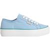 Calvin Klein Donna Sneakers Vulcanizzate Logo Tag con Plateau, Multicolore (Cool Blue/Wild Green), 36